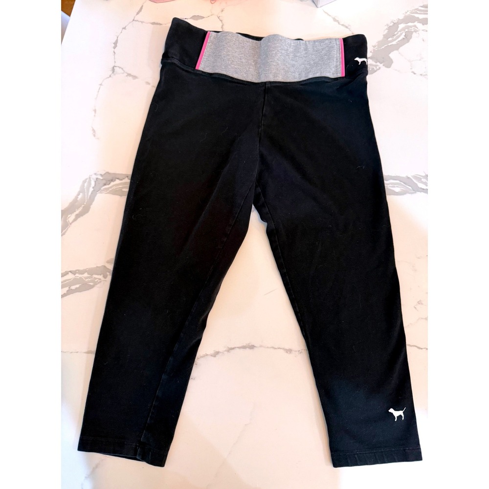 Victoria's Secret PINK Y2K Style Cropped Capri Yoga Pants Cotton Small Vintage